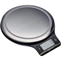 Amazon Basics - Báscula de cocina digital con pantalla LCD- sin bisfenol A (BPA)- de acero inoxidable (pilas incluidas)